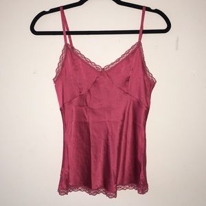 lace trim satin cami